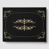 Guest Book Black Elegant Art Deco Gold Wedding Gastenboek (Achterkant)