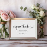 "Guest Book" Black White Modern Wedding Sign<br><div class="desc">Het moderne de lijstteken van het Boek van de Gast voor uw zwarte en witte trendy ontvangst of partij! Blader naar uitzicht overeenkomende producten die je kunt gebruiken.</div>