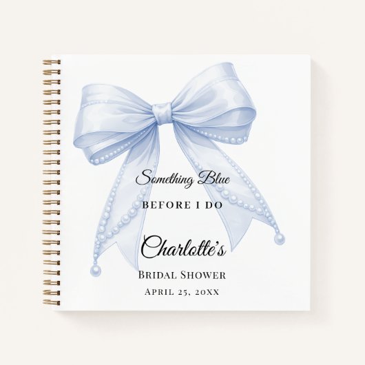 Guest book Bridal Shower bow something blue Notitieboek (Voorkant)