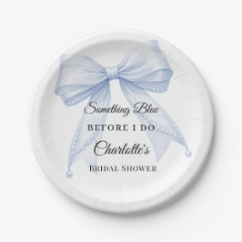 Guest book Bridal Shower bow something blue Papieren Bordje