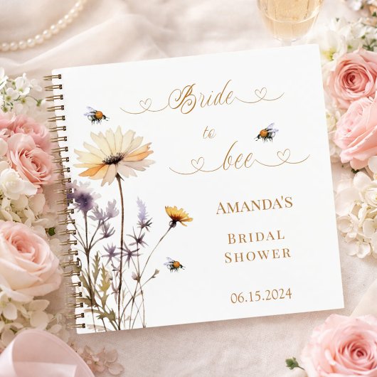 Guest book Bridal Shower wildflowers Bride to Bee Notitieboek