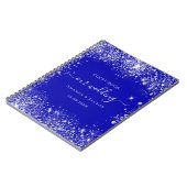 Guest book bruiloft royal blue zilver glitter notitieboek (Linkerzijde)