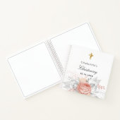 Guest book christening roos gold florals Silver Notitieboek (Binnen)