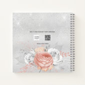 Guest book christening roos gold florals Silver Notitieboek (Achterkant)