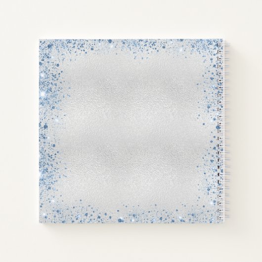 Guest book christening Silver Blue Notitieboek (Achterkant)