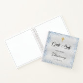 Guest book christening Silver Blue Notitieboek (Binnen)