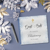 Guest book christening Silver Blue Notitieboek