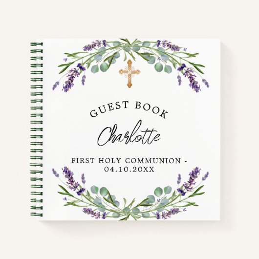 Guest book Communlavender violet eucalyptus Notitieboek (Voorkant)