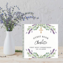 Guest book Communlavender violet eucalyptus