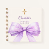 Guest book Confirmation lavender bow cream Notitieboek (Voorkant)