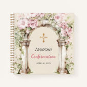 Guest book Confirmation pink florals arch Notitieboek (Voorkant)