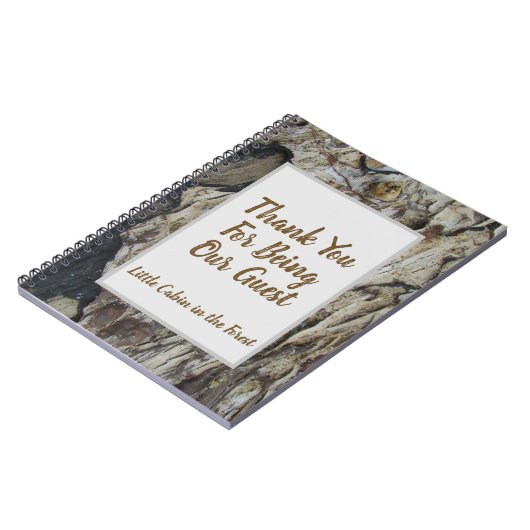 Guest Book Driftwood Grain Foto Rustic Woodgrain Notitieboek (Linkerzijde)