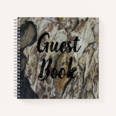 Guest Book Driftwood Grain Foto Rustic Woodgrain Notitieboek (Voorkant)