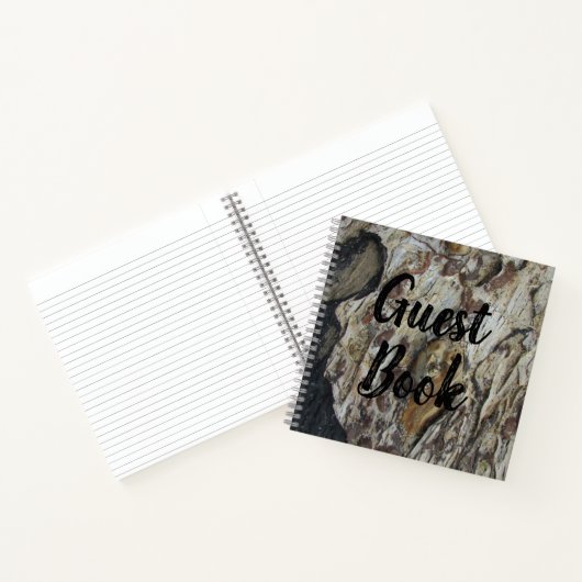 Guest Book Driftwood Grain Foto Rustic Woodgrain Notitieboek (Binnen)