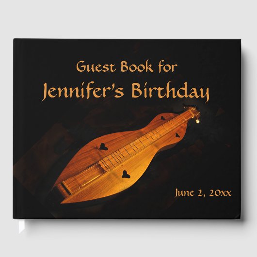 Guest Book Dulcimer Birthday Party Gastenboek (Voorkant)