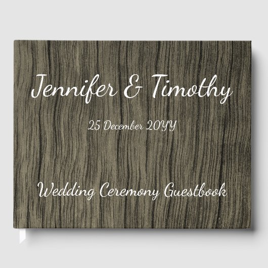 Guest Book Elegant and Rustic Marriage Gastenboek (Voorkant)