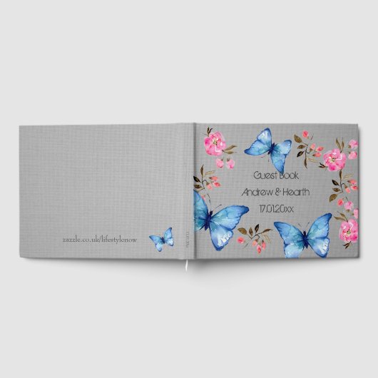 Guest Book - Floral and Butterfly Design Gastenboek (Volledig)