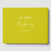 Guest Book Floral Cross Christening Yellow Gastenboek (Achterkant)