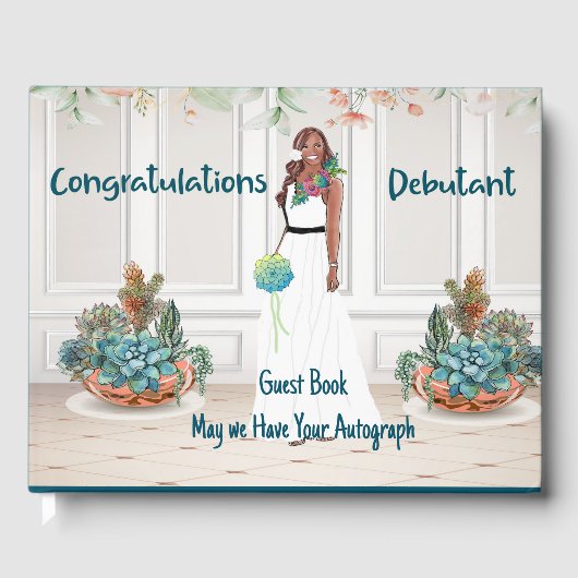 Guest Book for Black Debutante Celebration Gastenboek (Voorkant)