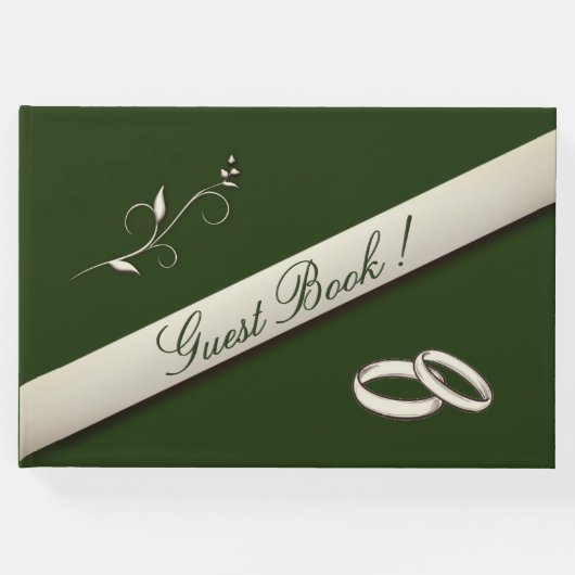 Guest Book for Hunter Green Wedding Gastenboek (Voorkant)