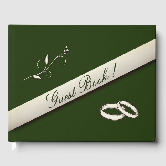 Guest Book for Hunter Green Wedding Gastenboek (Voorkant)
