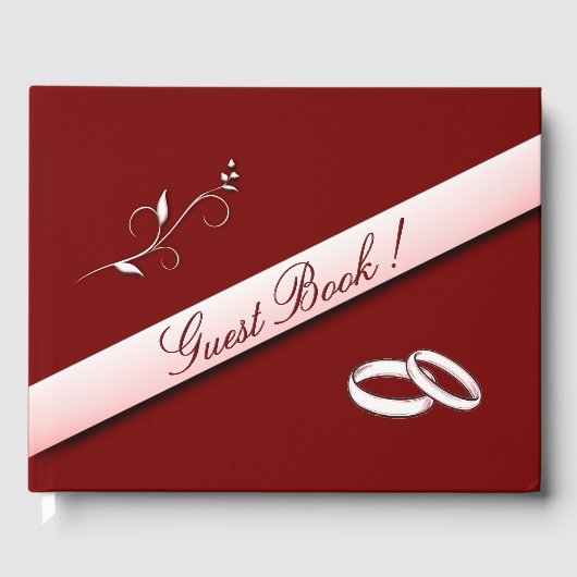 Guest Book for Marcella/Burgundy Wedding Gastenboek (Voorkant)