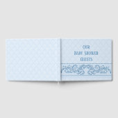 Guest Book - Icy Blue Damask Gastenboek (Volledig)