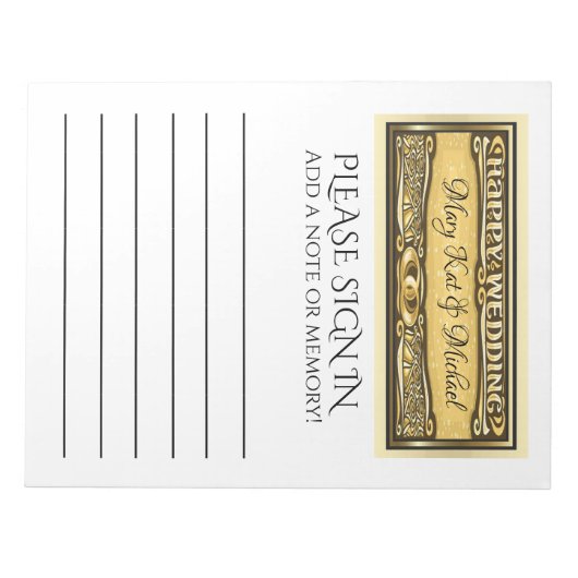 Guest Book Insert Pages Note Pad Notitieblok (Voorkant)