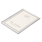 Guest Book ivory taupe Monogram Birthday budget Notitieboek (Linkerzijde)
