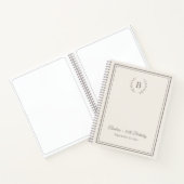 Guest Book ivory taupe Monogram Birthday Notitieboek (Binnen)