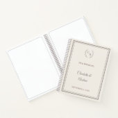 Guest Book ivory taupe monogrammed wedding Notitieboek (Binnen)