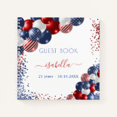 Guest book jarig rood wit blauw partiotic USA Notitieboek (Voorkant)