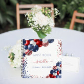 Guest book jarig rood wit blauw partiotic USA Notitieboek