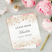 Guest book jarig witgoud glitter naam notitieboek