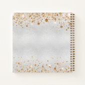 Guest book jarig zilvergoudglitter monogram notitieboek (Achterkant)