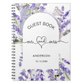 Guest book lavender violet florals mrs bruiloft notitieboek (Voorkant)