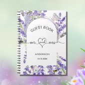 Guest book lavender violet florals mrs bruiloft notitieboek