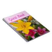 Guest Book Lily Beauful Pink floral Flower Notitieboek (Rechterzijde)