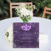 Guest book masquerade paarse glitter verjaardag notitieboek