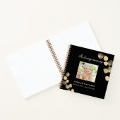 Guest book memorial begrafenis ecalyptus black gol notitieboek (Binnen)