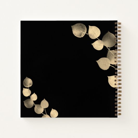 Guest book memorial begrafenis ecalyptus black gol notitieboek (Achterkant)