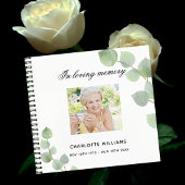 Guest book memorial begrafenis ecalyptus greenery notitieboek