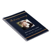 Guest book memorial blauwe goudfoto notitieboek (Rechterzijde)