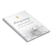 Guest book memorial floral white Silver Notitieboek (Rechterzijde)