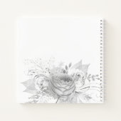 Guest book memorial floral white Silver Notitieboek (Achterkant)