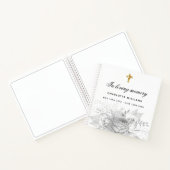 Guest book memorial floral white Silver Notitieboek (Binnen)