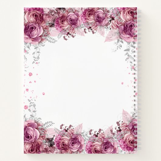 Guest book memorial roze florale foto begrafenis notitieboek (Achterkant)