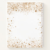 Guest book memorial white gold glitter name script notitieboek (Achterkant)
