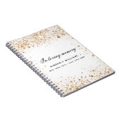 Guest book memorial white gold glitter name script notitieboek (Rechterzijde)