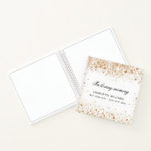 Guest book memorial white gold glitter stof name notitieboek (Binnen)